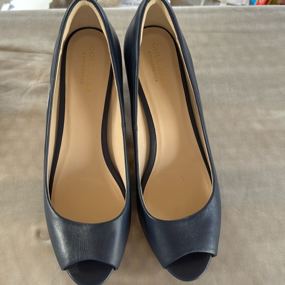 Cole Haan peep toe wedges not worn